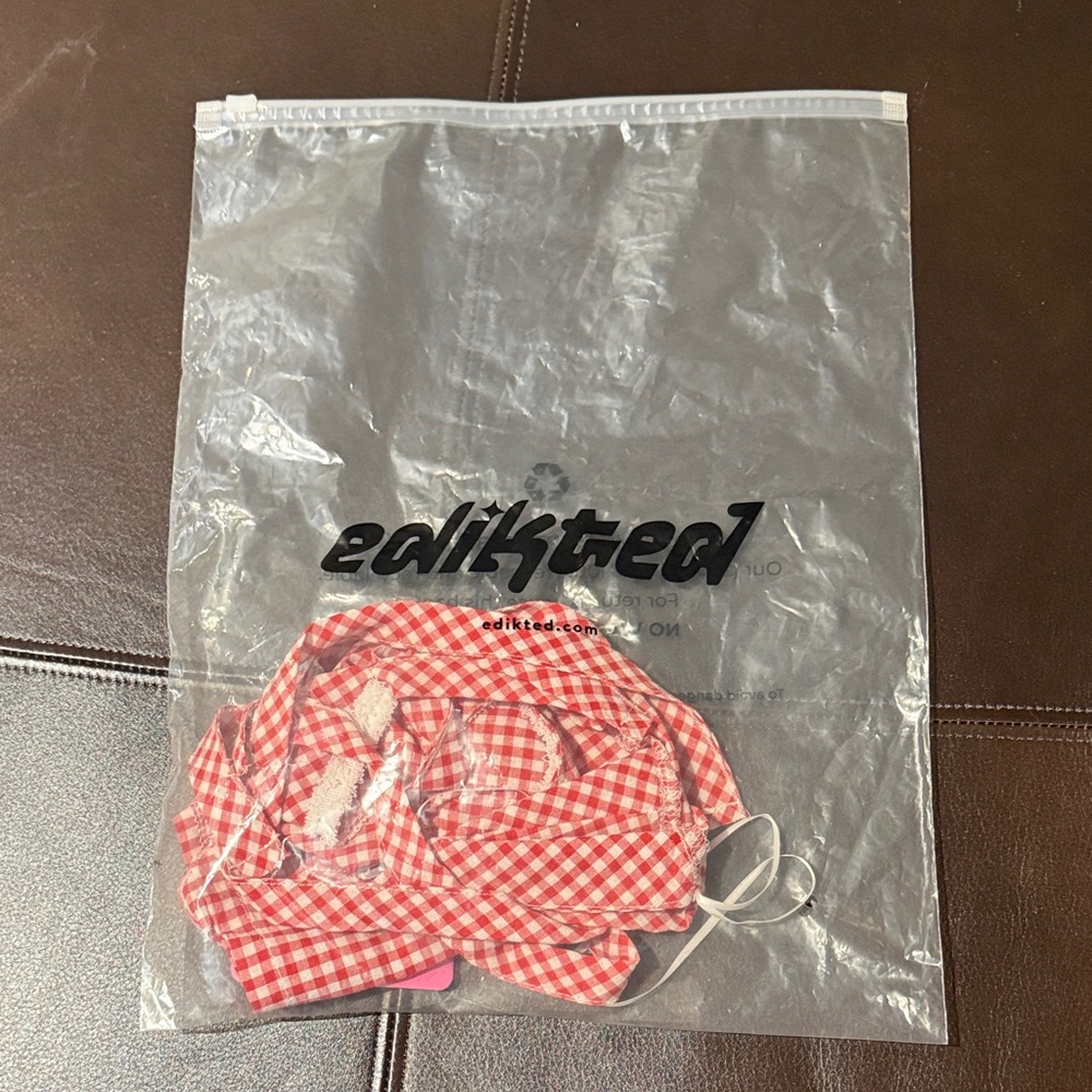 Edikted Red and White Gingham Top (NWT)